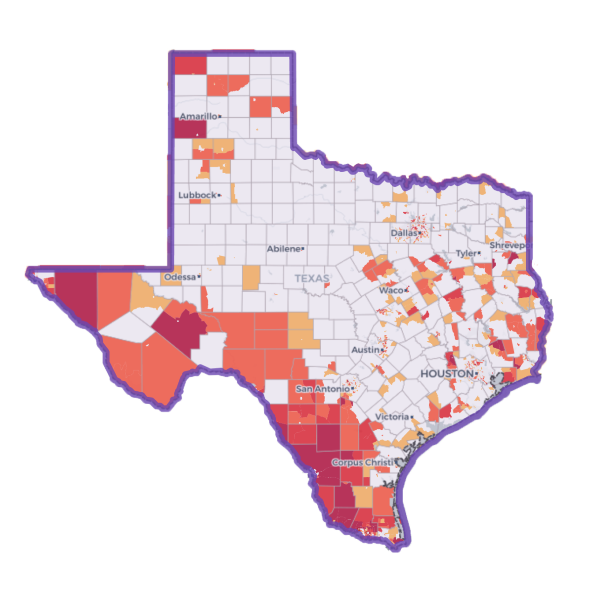 Map Based Census Resources Texas Counts 0759